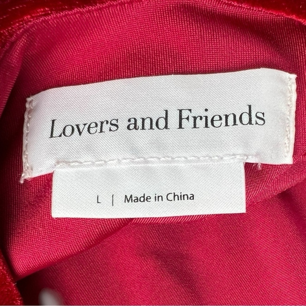 Lovers & Friends Rebel Velvet Slip Dress In Ruby Red Size Large - Picture 9 of 11